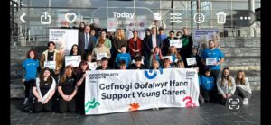 Young Carers from accross Wales visited the Welsh Parliament.